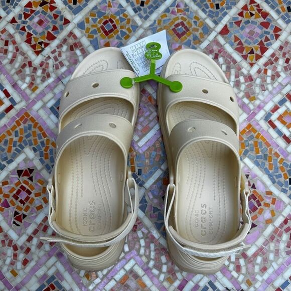 Size M 11 / W 13 Crocs Classic Hiker Xscape Chunky Platform Sandals Vanilla Shoe - Picture 7 of 14